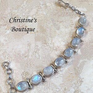Moonstone and .925 Sterling Silver Bracelet